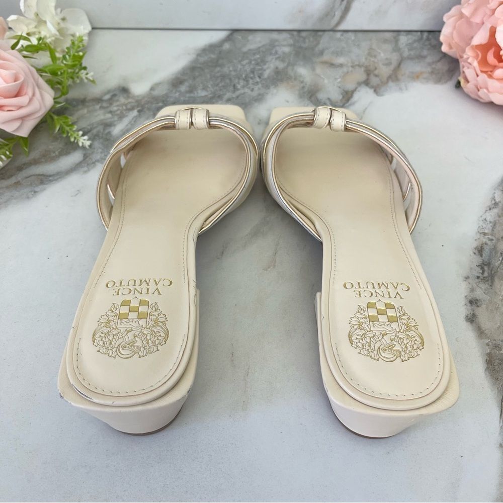 VINCE CAMUTO Selaries Leather Slide Sandal in Warm Vanilla 9.5 NEW - Picture 11 of 16